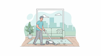 Person cleaning floor indoors with mop.
