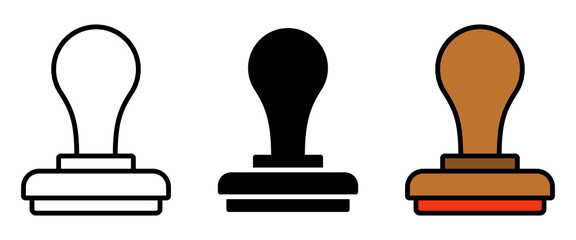 Cartoon Vector Stamp Flat Illustration