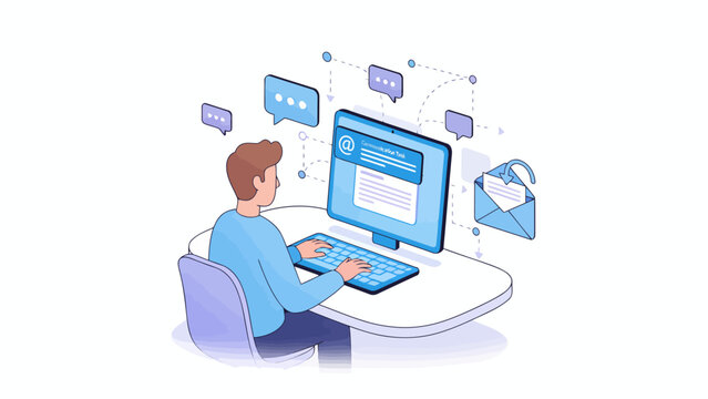 Person Working at Computer Desk in Front of Monitor.
