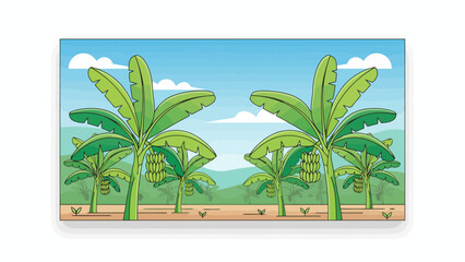 Obraz premium Tall Tropical Palm Trees Against Sunny Beach Landscape.