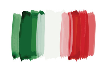 Painted brushstrokes of the italian flag