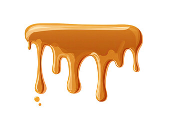 Gooey caramel graphic with drips, shaded with lighter highlights