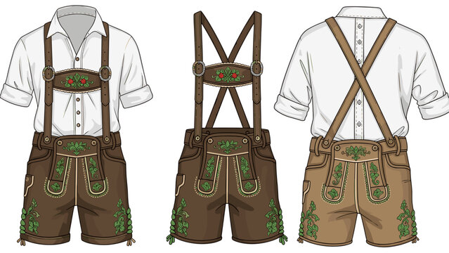 Traditional german lederhosen with shirt