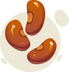Cartoon vector beans agricultural crop. Rich in protein, fiber, essential minerals, nutritious food source for vegetarian and balanced diet. Beans beneficial improving digestion, support heart health