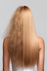 Transforming frizzy hair into sleek perfection with professional styling techniques