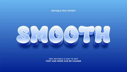 Smooth Blue Soft Cartoon 3D Editable Text Effect