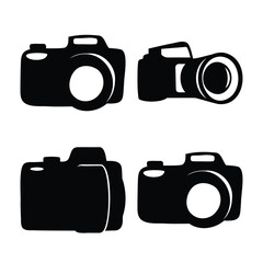 Camera icon collection, various angles and styles for media Vector