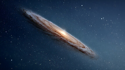 majestic spiral galaxy with swirling arms and countless stars scattered across the vast expanse of space. The core of the galaxy glows brightly.