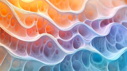 Abstract Colorful Bubble Pattern with Orange Blue and Purple Shades in Artistic Style