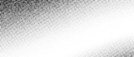 Halftone grain noise gradient texture. Black and white fading sand grit wallpaper. Aged grunge pixel backdrop. Vector rasterized dotted dirt background. Old anime or manga style comic overlay cover © vika_k