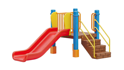Colorful Children's Playground Slide with Stairs