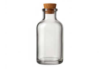 Empty glass bottle blank label cork stopper