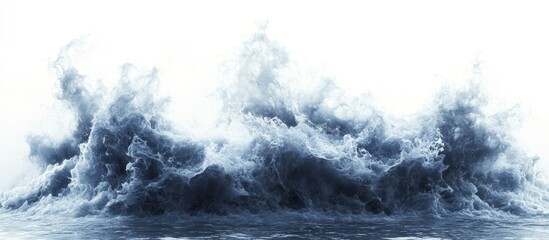 Ocean wave explosion, white background, design