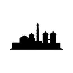 silhouette of a factory