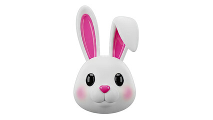 Obraz premium Cute 3D Bunny Face with Pink Accents