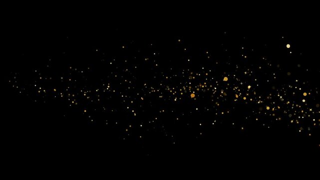abstract golden sparkling particle effects background animation with alpha channel 