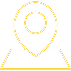 Pin Location Neon Icon