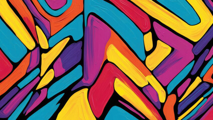 Vibrant Abstract Painting with Bold Brushstrokes and Dynamic Color Palette