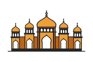 Obraz premium Mosque interior vector illustration isolated on white background