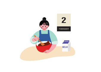 バレンタインチョコを作る女の子