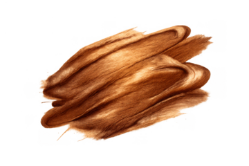 Bronze brush stroke texture with metallic glow creating abstract art background element on transparent