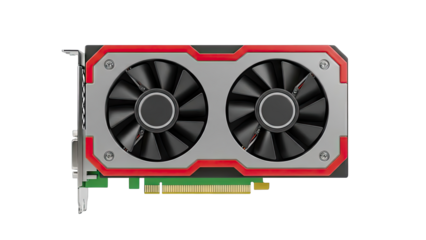 Dual Fan Graphics Card with Red Accents