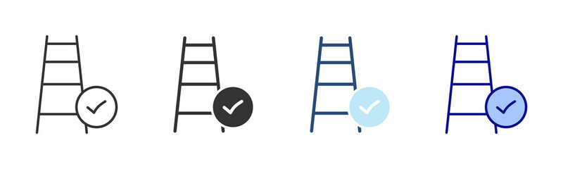 Career Ladder Icon Set. Designed In Multi Style