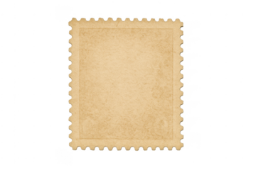 Blank old postage stamp with transparent background