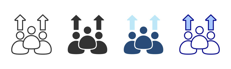 Team Growth Icon Set. Designed In Multi Style