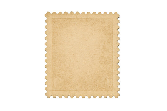 Blank old postage stamp with transparent background
