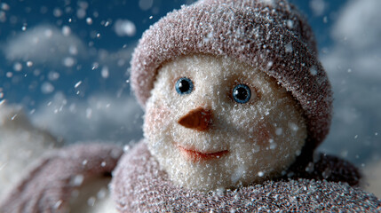 Snowman winter snow holiday beach closeup smile playful background sky frosty snowman winter snow holiday beach closeup smile playful background