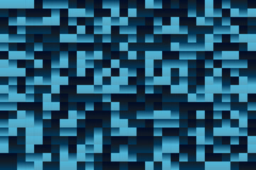 Abstract Blue Pixel Mosaic Digital Background