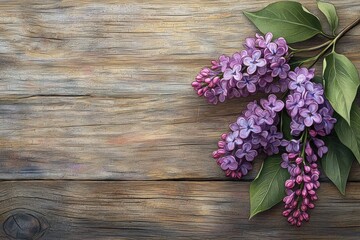 Beautiful Lilac Flowers on Rustic Wooden Background flowers rustic background purple bloom spring