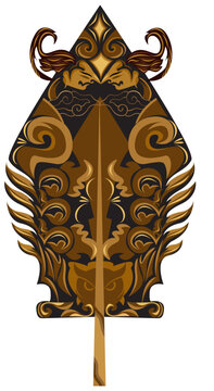 Traditional Javanese Wayang Gunungan Vector Illustration Indonesian Cultural Ornament