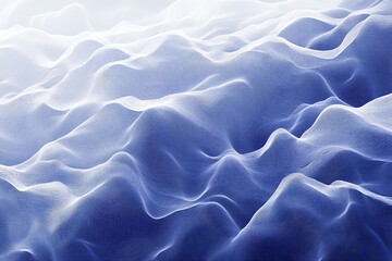 Abstract Blue Waveform Pattern on White Background