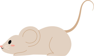 happy mouse character crawling illustration
