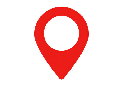 Red location pin symbolizing navigation and mapping in a digital context