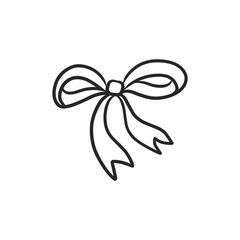 Bow ribbon doodle hand drawn