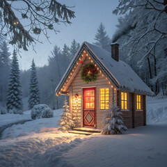 house in the snow