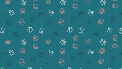 Seamless paw print pattern vector with cute dog and cat footprints, modern minimalist pet background design, perfect for fabric, wallpaper, wrapping paper, and animal themed project © rochmuch