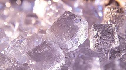 Close-up of many ice cubes
