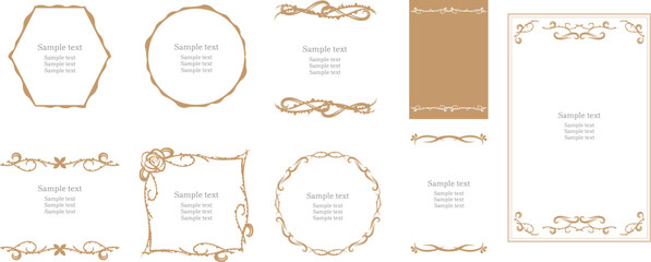 ゴールドで豪華なアンティーク枠のセット　フレーム 　飾り枠