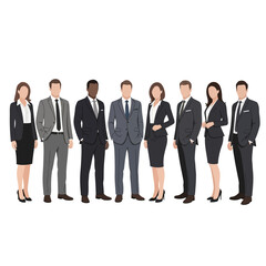 vector of a group of professional men and women
