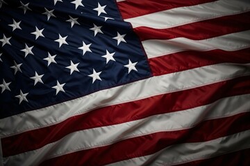 American flag waving with stars and stripes