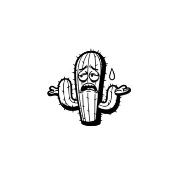 Sad Cactus Illustration