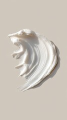 Luxury skincare cream texture smear on clean white background, cosmetic product advertising concept