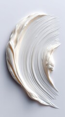Luxury skincare cream texture smear on clean white background, cosmetic product advertising concept