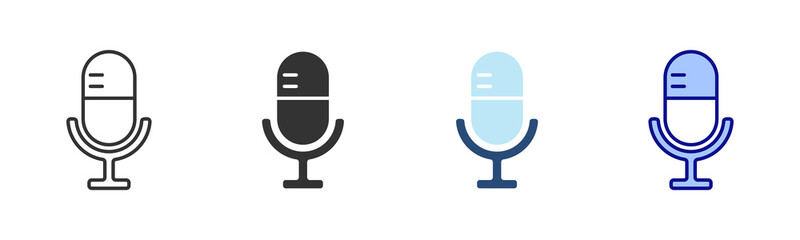 Podcast Icon Set. Designed In Multi Style