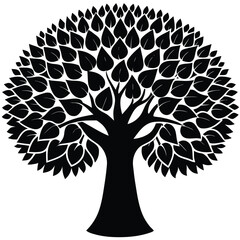 set of trees silhouettes