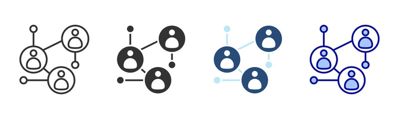 People Network Icon Set. Designed In Multi Style